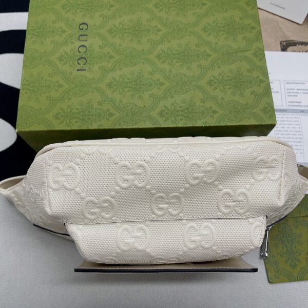 Gucci GG Embossed Belt Bag White GG Embossed For Men  11in/28cm GG
