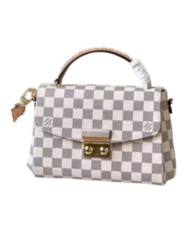 Louis Vuitton Croisette Damier Azur Canvas Pink For Women, Women’s Handbag, Shoulder And Crossbody Bags 9.8in/25cm LV N50053