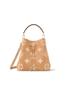 Louis Vuitton NeoNoe MM Monogram Empreinte Arizona Beige / Cream For Women, Women’s Handbags 10.2in/26cm LV M45808
