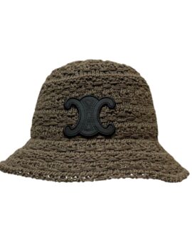 Celine Bucket Hat In Raffia Taupe For Women 57cm/22.4in