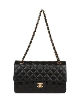 Chanel Classic Handbag Gold Toned Hardware Black For Women, Women’s Bags, Shoulder And Crossbody Bags 10.2in/26cm A01112